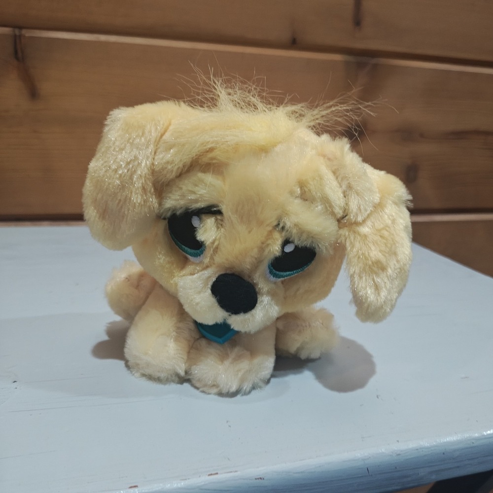 Rescue Pets Yellow Puppy Dog Plush Doll 6" heart tag Blue Eyes E22